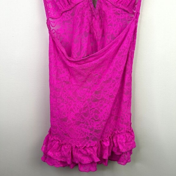 Victorias Secret the lacie hot pink intimates‎ lace halter top size medium - Picture 7 of 12